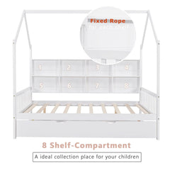 Bellemave® House Bed with Trundle Bed and Shelf - Bellemave
