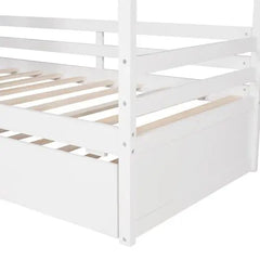 Bellemave House Bed Wood Bed with Twin Size Trundle - Bellemave