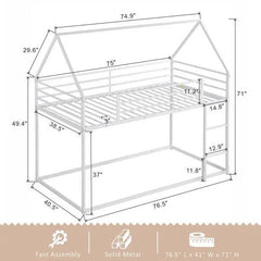 Bellemave House Bunk Bed with Built-in Ladder - Bellemave