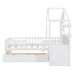 Bellemave Kids Platform Bed with Two Drawers and Storage Shelf - Bellemave