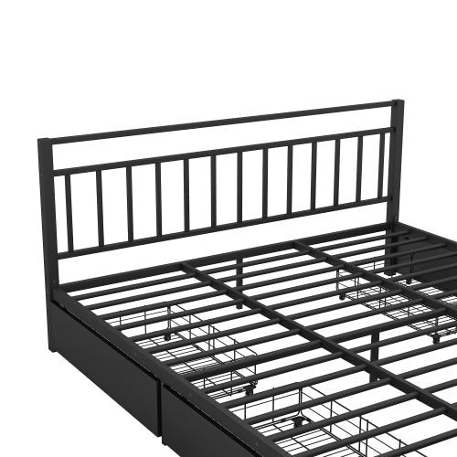 Bellemave King Size Storage Platform Bed with 4 Drawers - Bellemave