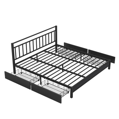 Bellemave King Size Storage Platform Bed with 4 Drawers - Bellemave