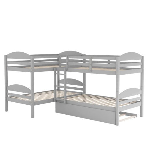 Bellemave L-Shaped Bunk bed with Trundle - Bellemave