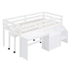 Bellemave Loft Bed with Desk and Drawers - Bellemave