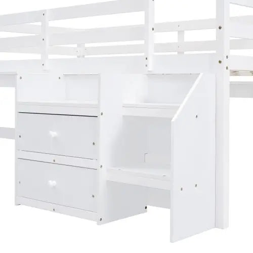 Bellemave Loft Bed with Desk and Drawers - Bellemave