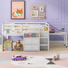 Bellemave Loft Bed with Desk and Drawers - Bellemave