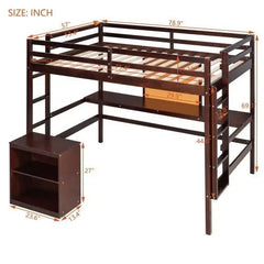 Bellemave® Loft Bed with Desk and Writing Board,2 Drawers Cabinet - Bellemave
