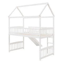 Bellemave Loft Bed with Slide, House Bed with Slide - Bellemave