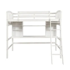 Bellemave Loft Bed with Storage Shelves, Desk and Ladder - Bellemave