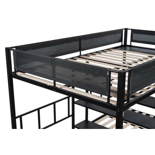 Bellemave Metal Full over Twin Beds with Shelves - Bellemave