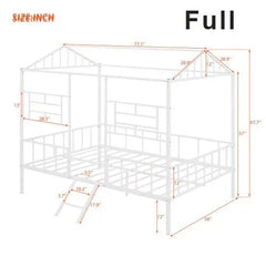 Bellemave® Metal House Bed with Ladder - Bellemave