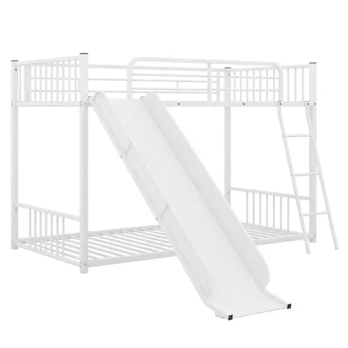 Bellemave® Metal Twin Size Bunk Bed with Slide - Bellemave