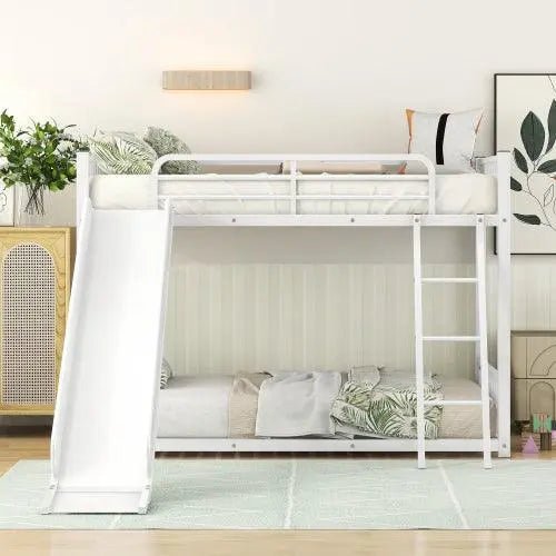 Bellemave® Metal Twin Size Bunk Bed with Slide - Bellemave