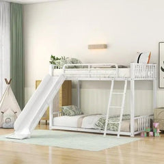 Bellemave® Metal Twin Size Bunk Bed with Slide - Bellemave