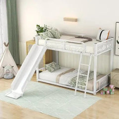 Bellemave® Metal Twin Size Bunk Bed with Slide - Bellemave