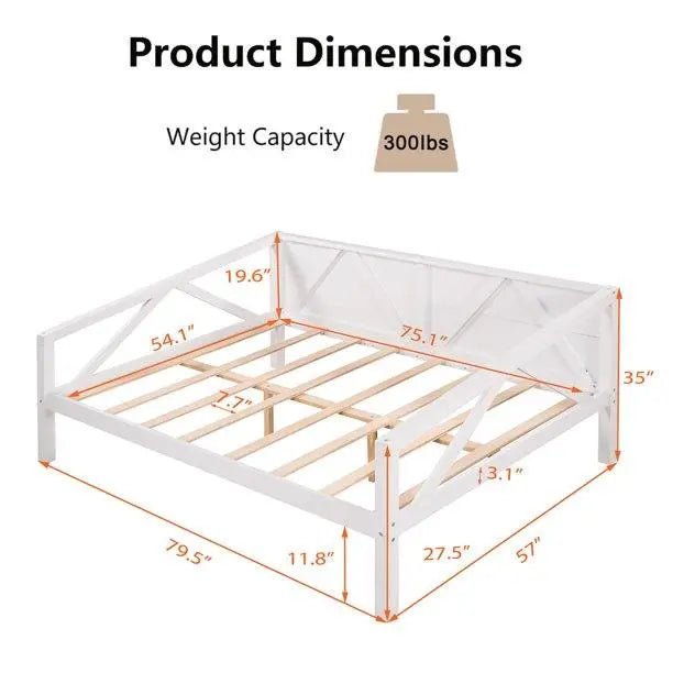 Bellemave® Minimalism Style Wood Daybed with Support - Bellemave