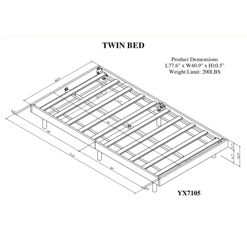 Bellemave Modern Design Twin Size Floating Platform Bed Frame - Bellemave