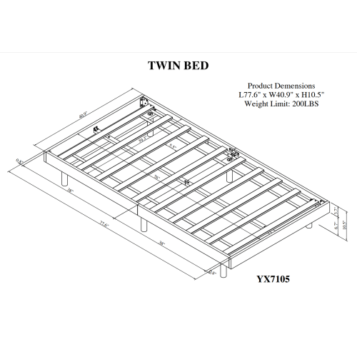 Bellemave Modern Design Twin Size Floating Platform Bed Frame - Bellemave
