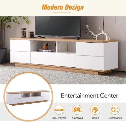 Bellemave Modern TV stand for TVs up to 80'' , Media Console with Multi-Functional Storage - Bellemave