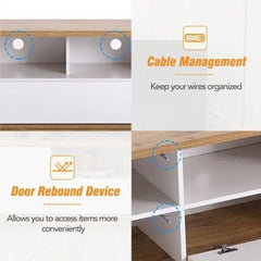 Bellemave® Modern TV stand for TVs up to 80'' , Media Console with Multi - Functional Storage - Bellemave