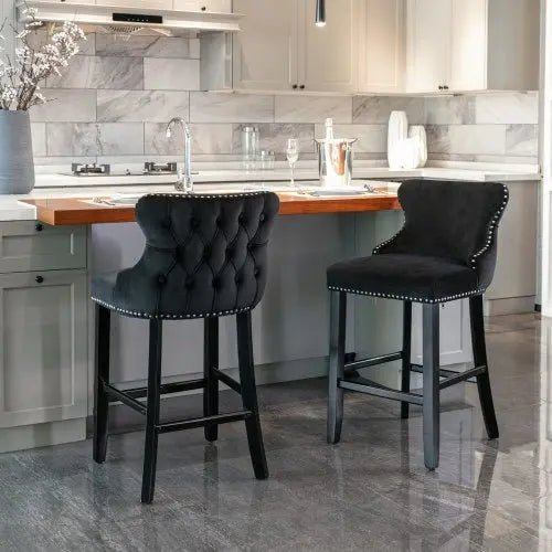 Bellemave® Modern Velvet upholstered bar Chair (2 - piece set) - Bellemave