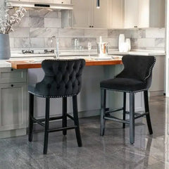 Bellemave® Modern Velvet upholstered bar Chair (2 - piece set) - Bellemave