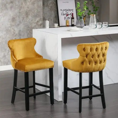 Bellemave Modern Velvet upholstered bar Chair (2-piece set) - Bellemave