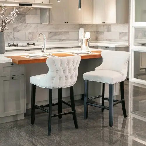 Bellemave® Modern Velvet upholstered bar Chair (2 - piece set) - Bellemave