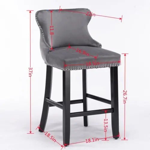 Bellemave® Modern Velvet upholstered bar Chair (2 - piece set) - Bellemave