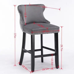Bellemave® Modern Velvet upholstered bar Chair (2 - piece set) - Bellemave