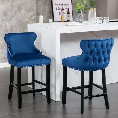 Bellemave® Modern Velvet upholstered bar Chair (2 - piece set) - Bellemave