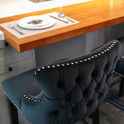Bellemave® Modern Velvet upholstered bar Chair (2 - piece set) - Bellemave