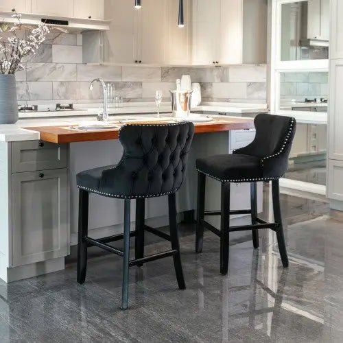 Bellemave® Modern Velvet upholstered bar Chair (2 - piece set) - Bellemave