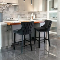 Bellemave® Modern Velvet upholstered bar Chair (2 - piece set) - Bellemave