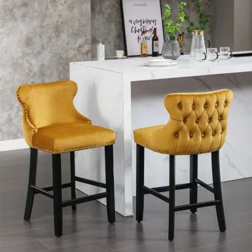 Bellemave® Modern Velvet upholstered bar Chair (2 - piece set) - Bellemave