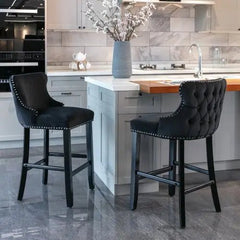 Bellemave® Modern Velvet upholstered bar Chair (2 - piece set) - Bellemave