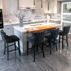 Bellemave® Modern Velvet upholstered bar Chair (4 - piece set) - Bellemave
