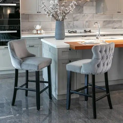 Bellemave® Modern Velvet upholstered bar Chair (4 - piece set) - Bellemave