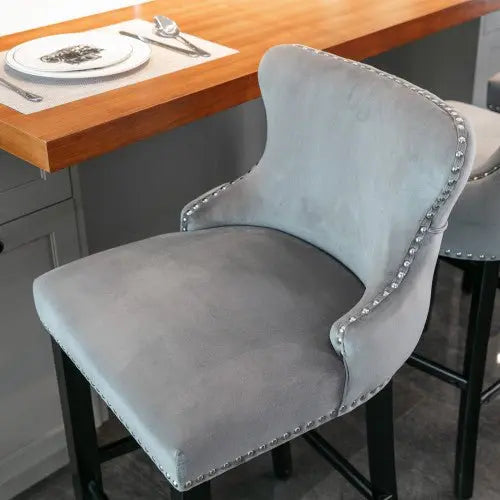 Bellemave Modern Velvet upholstered bar Chair (4-piece set) - Bellemave