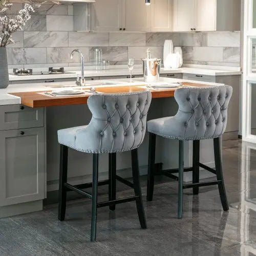 Bellemave® Modern Velvet upholstered bar Chair (4 - piece set) - Bellemave