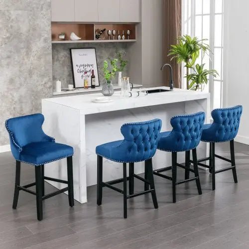 Bellemave® Modern Velvet upholstered bar Chair (4 - piece set) - Bellemave