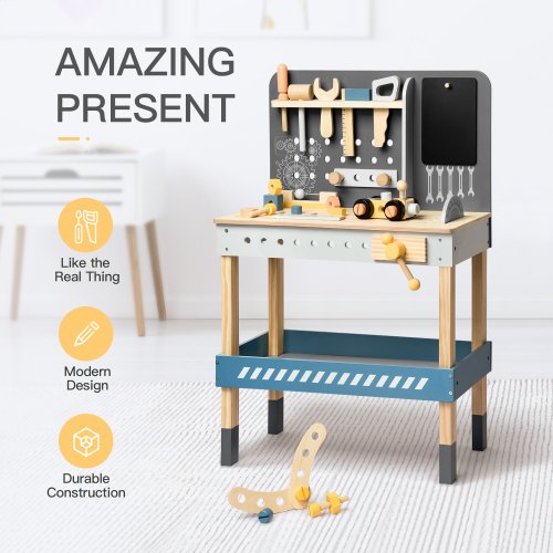 Bellemave Modern Wooden Workbench with Blackboard for Kids（Free shipping） - Bellemave