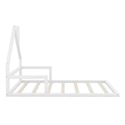 Bellemave® Montessori Wooden Floor Bed with House Shaped Headboard - Bellemave