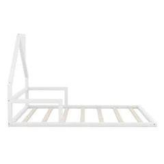 Bellemave® Montessori Wooden Floor Bed with House Shaped Headboard - Bellemave