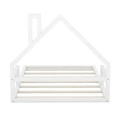 Bellemave® Montessori Wooden Floor Bed with House Shaped Headboard - Bellemave