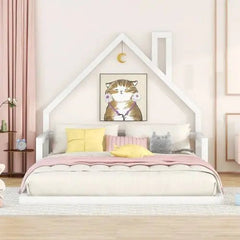 Bellemave® Montessori Wooden Floor Bed with House Shaped Headboard - Bellemave