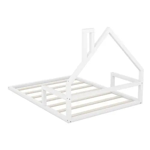 Bellemave® Montessori Wooden Floor Bed with House Shaped Headboard - Bellemave