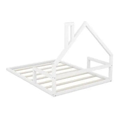 Bellemave® Montessori Wooden Floor Bed with House Shaped Headboard - Bellemave