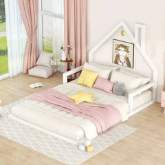 Bellemave® Montessori Wooden Floor Bed with House Shaped Headboard - Bellemave
