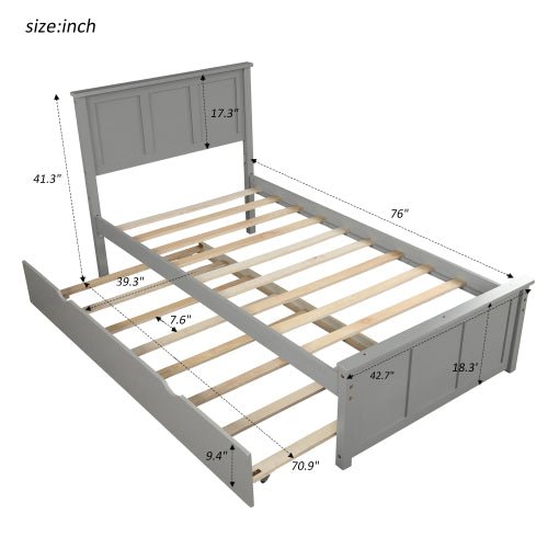Bellemave Platform Bed with Twin Size Trundle - Bellemave